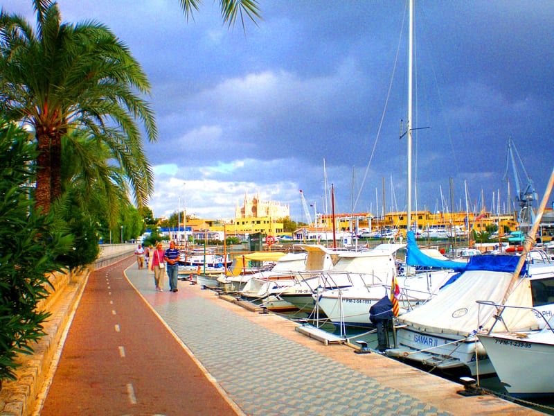 Historic Palma old town and sandstone architecture